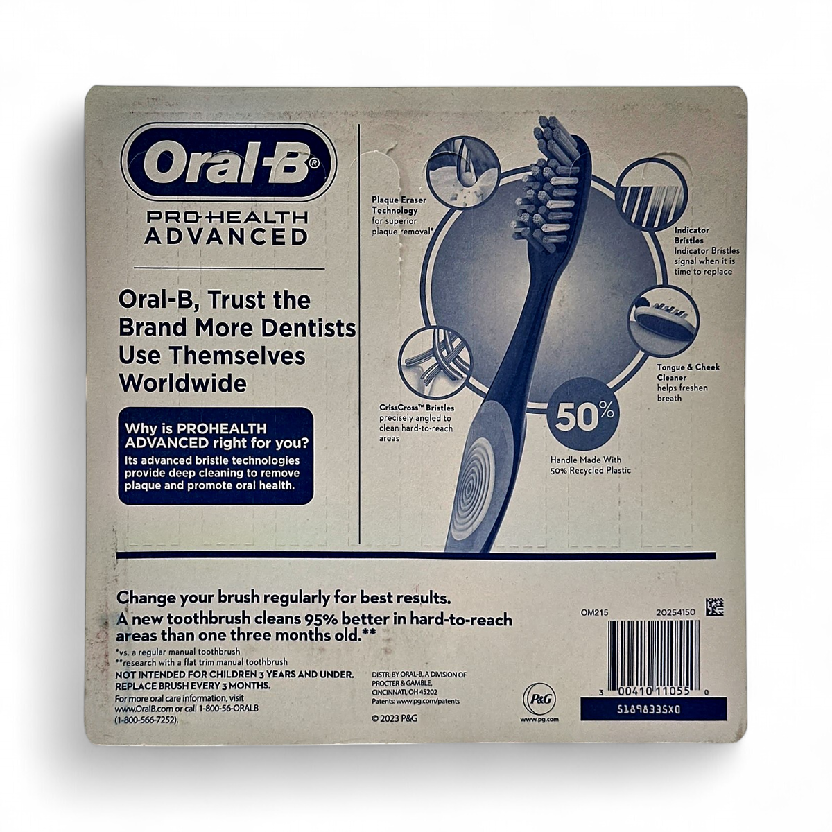 ORAL-B Pro-Health Advanced Toothbrushes w Plaque Eraser Technology