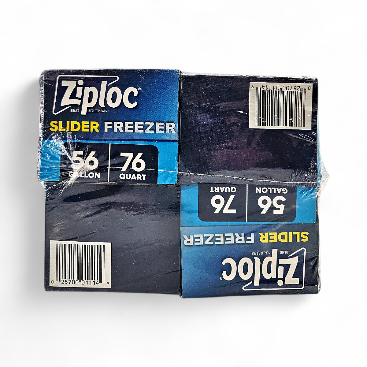 Ziploc Slider Seal Freezer Storage Bags Variety Pack 56 Gallon +