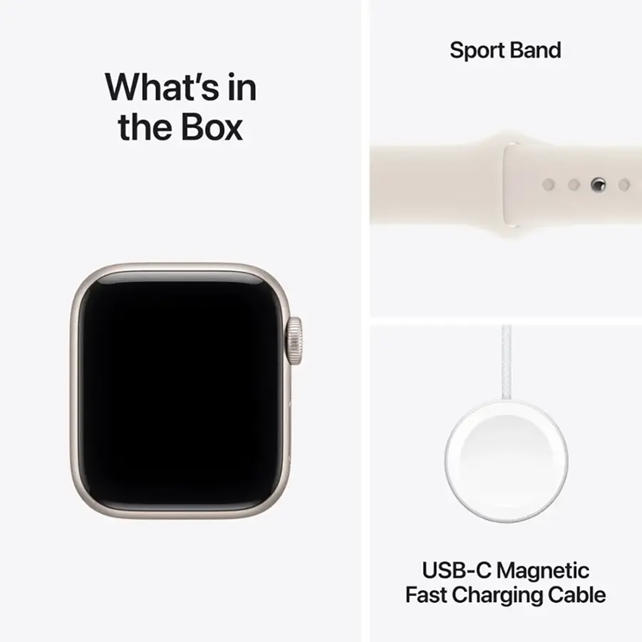Apple Watch SE 3 40mm GPS Starlight Aluminum Case w Sport Band S/M