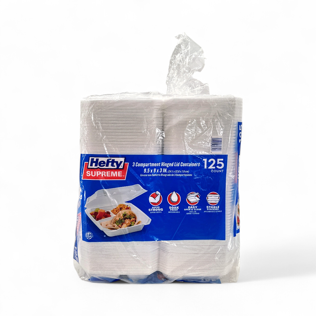 Supreme Large l Storage Box シュプリーム Hefty Supreme Foam Hinged Lid Container, 3-Compartment - 125 Count