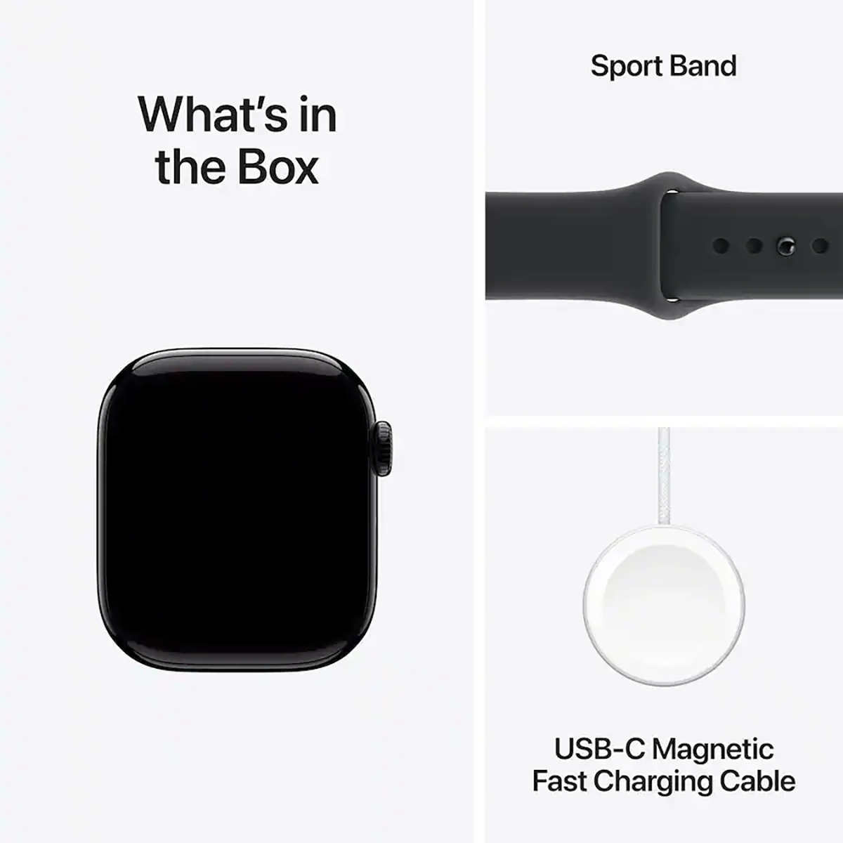 Apple Watch Series 11 42mm GPS Jet Black Case w Black Sport Band S