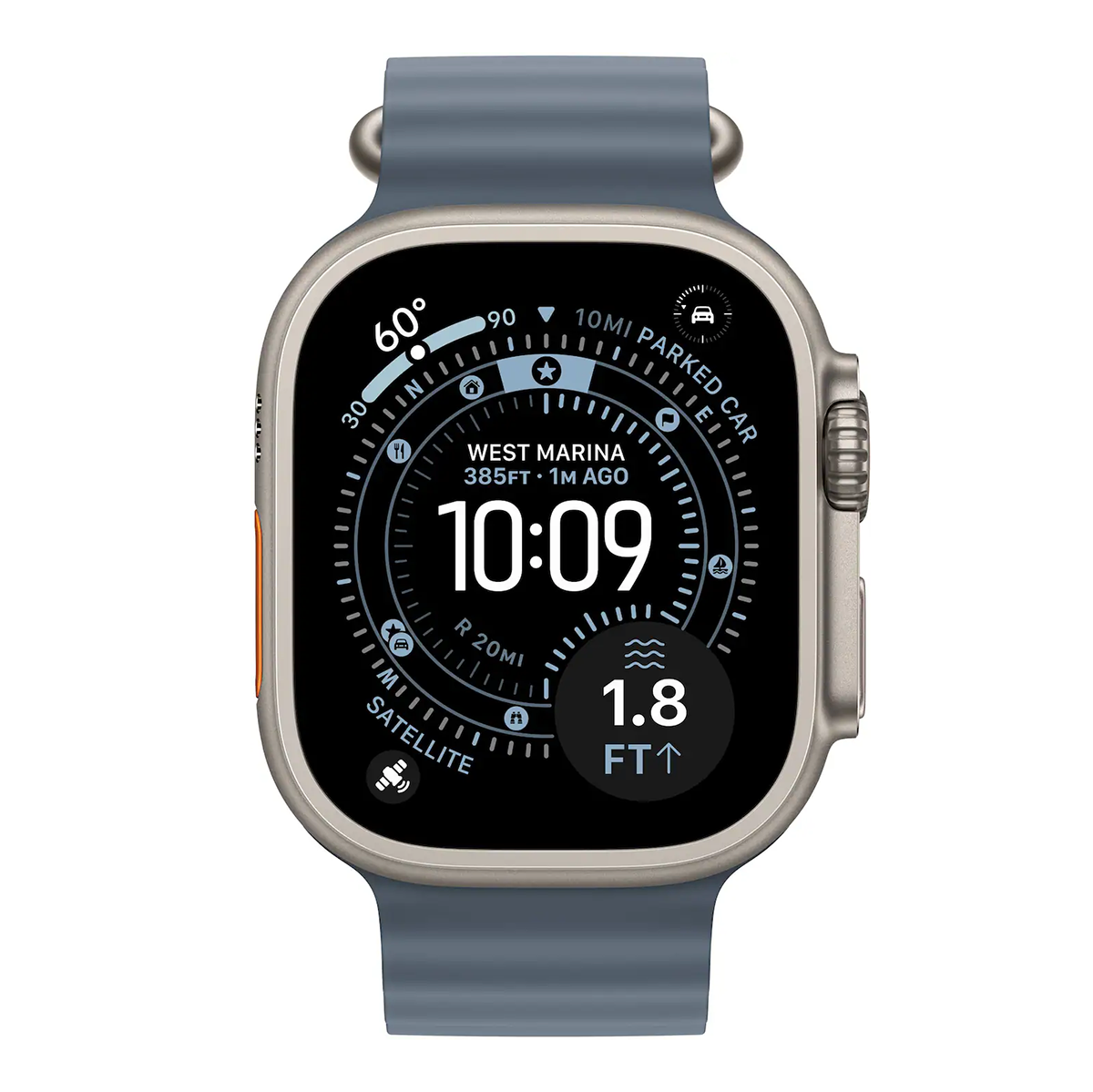 Apple Watch Ultra 3 49mm Cell Natural Titanium Anchor Blue Ocean