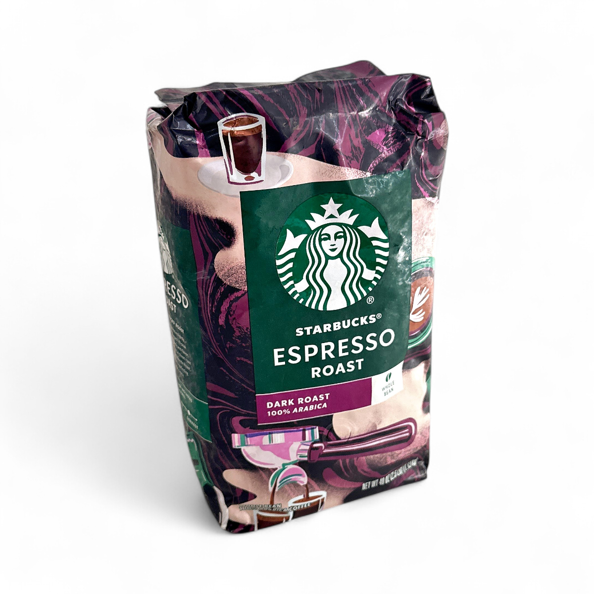Starbucks Whole Arabica Bean Coffee, Espresso Roast Dark - 40 oz