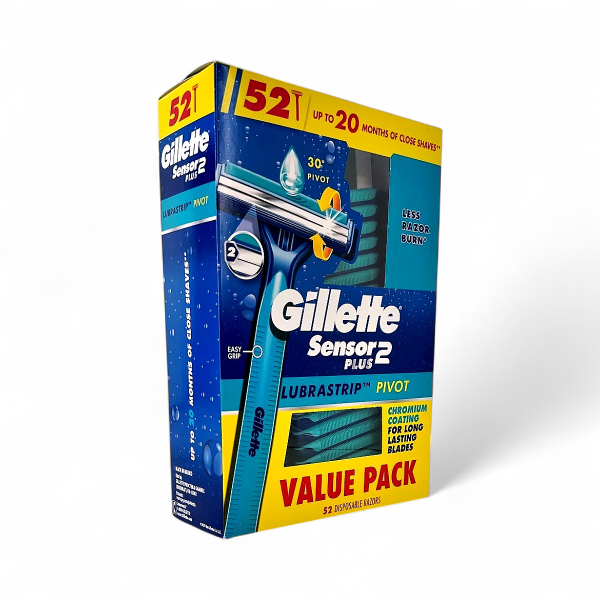 Gillette Sensor グルーミングツールセット Gillette Sensor 2 Plus Lubrastrip Pivot Men's Razors 52-Count