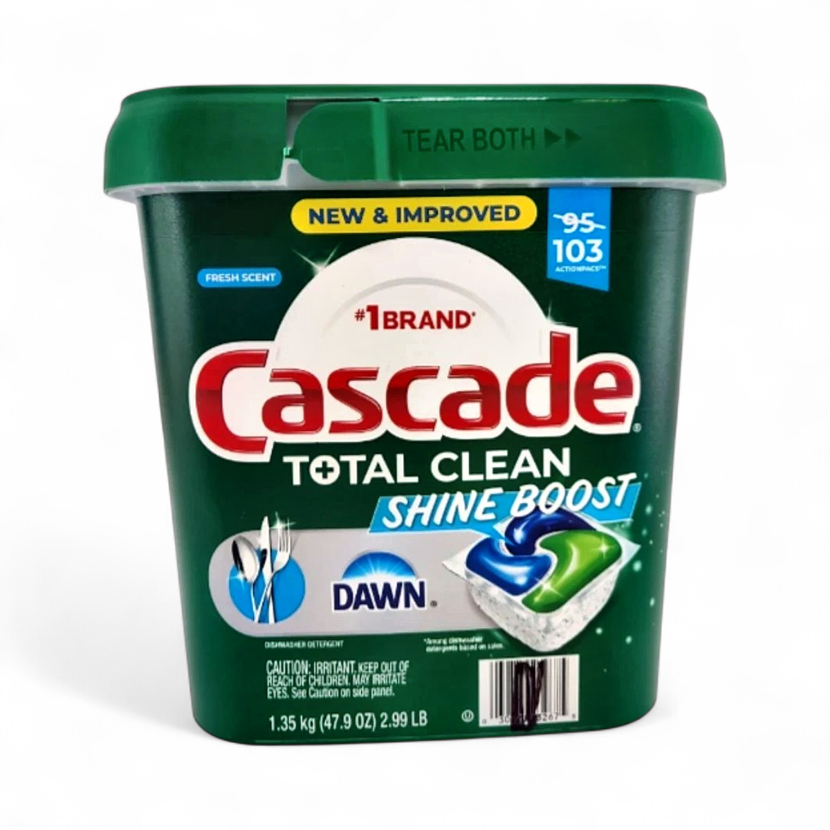 Cascade Total Clean Shine Boost Dishwasher Detergent Fresh Scent