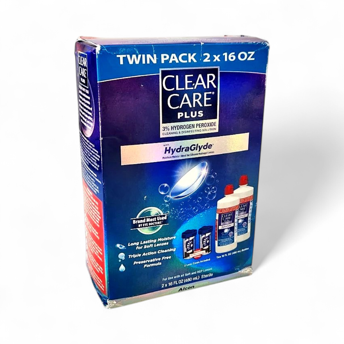 Clear Care Plus Contact Lens Cleaning + Disinfecting Solution, 16