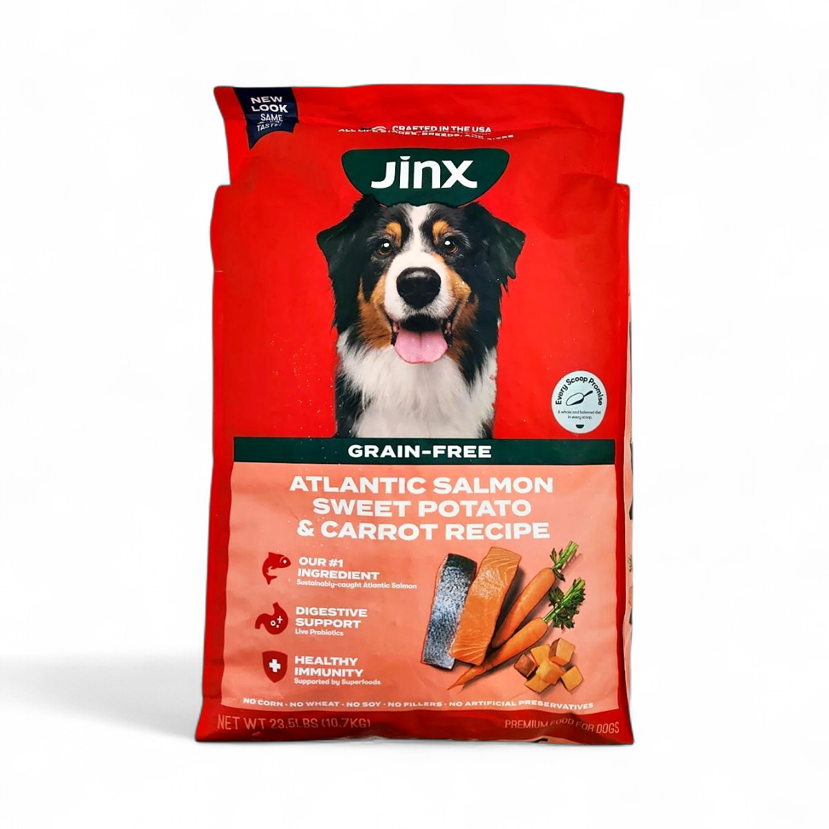 Jinx Salmon, Sweet Potato + Carrot, Grain Free Dry All Stage Dog
