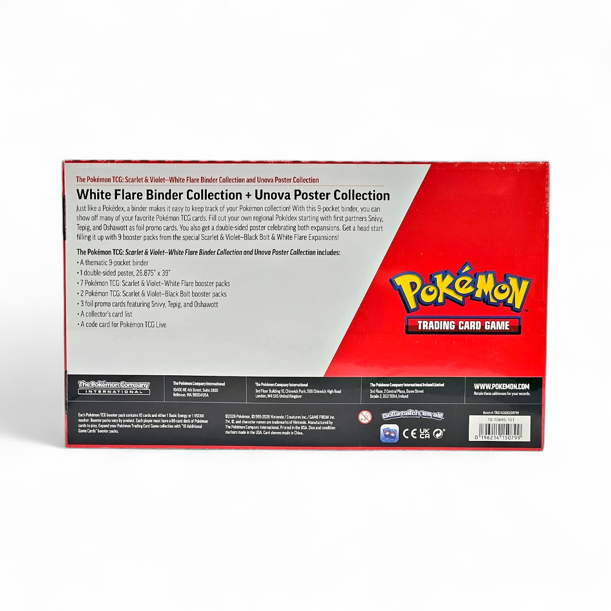 Pokemon Black Bolt & White Flare Reshiram Binder + Unova Poster
