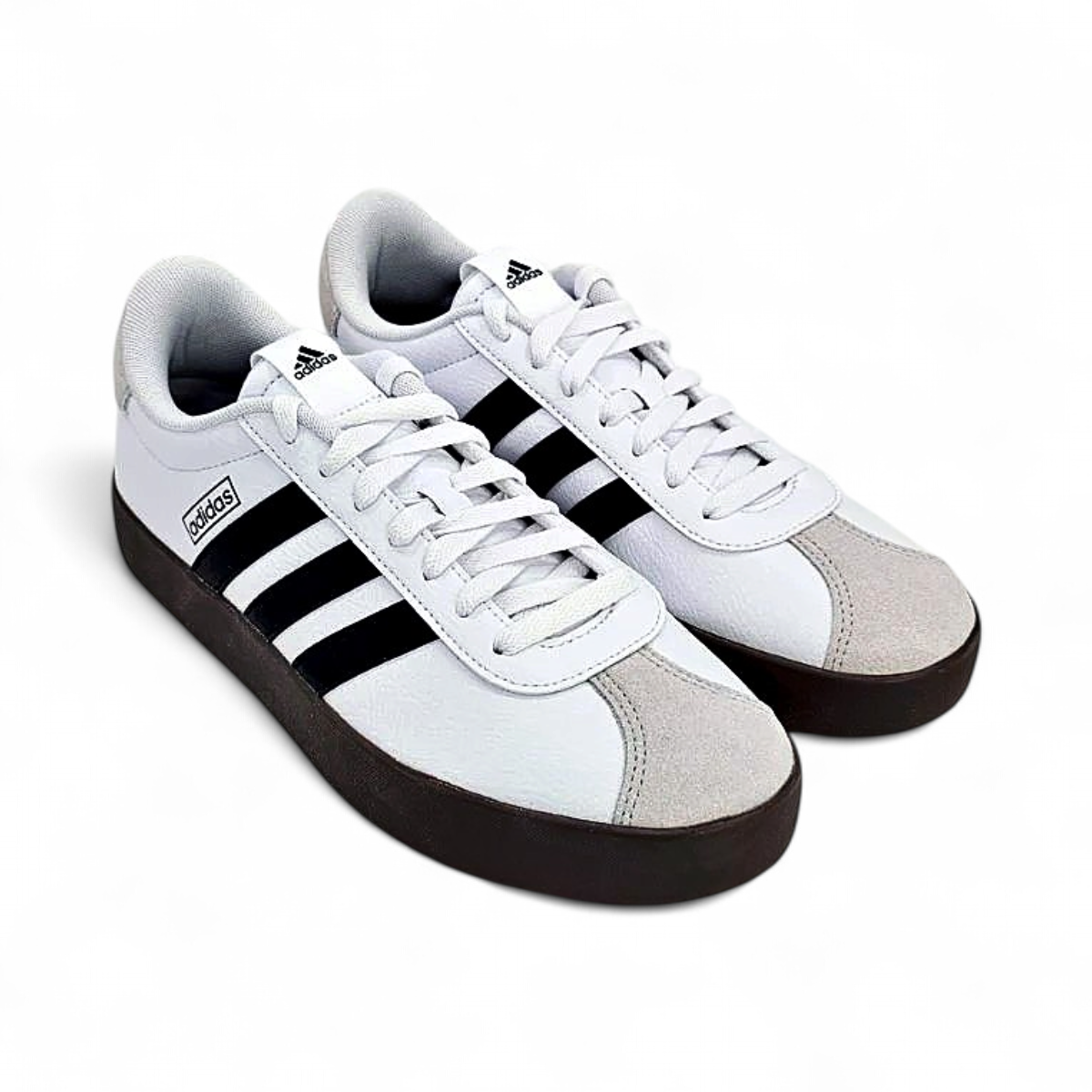 Adidas Men's VL Court 3.0 Leather Sneaker Shoe (Size 9) Black