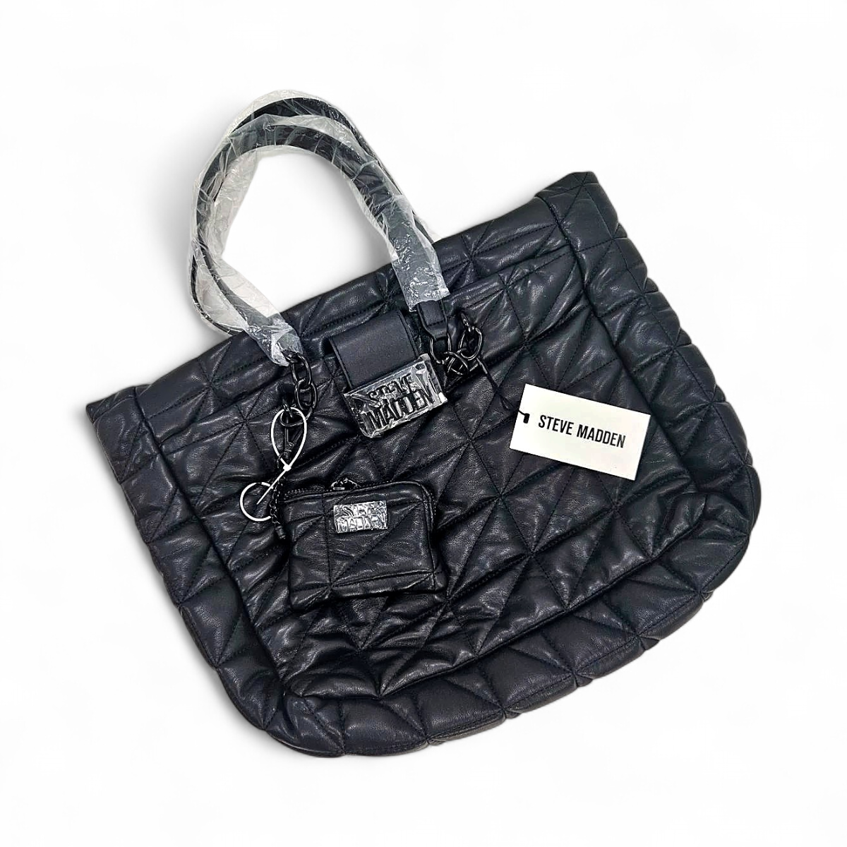 その② Steve Madden Women's Birina Large Quilted Tote Handbag Black