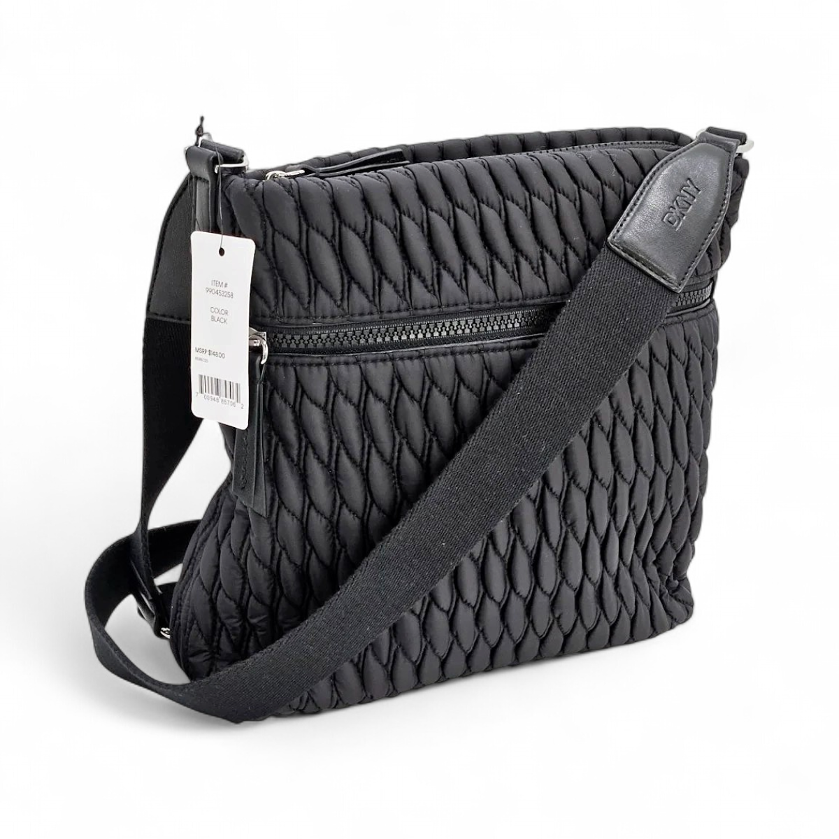 DKNY Quilted Nylon Messenger Crossbody Bag Black 990453258 | eBay