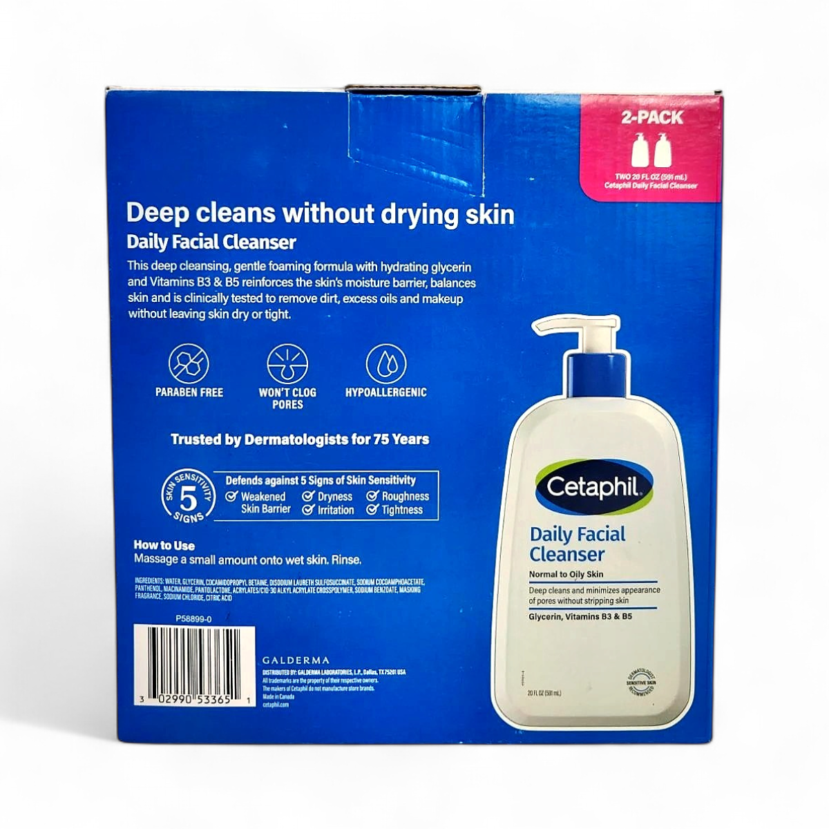 Raffiel FACIAL CLEANSER 2本セット Cetaphil Daily Facial Cleanser for Sensitive Skin 20 fl oz, 2-Pack