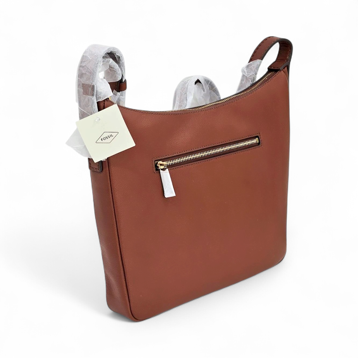 Fossil Cecilia Large Leather Crossbody Shoulder Bag, Brown