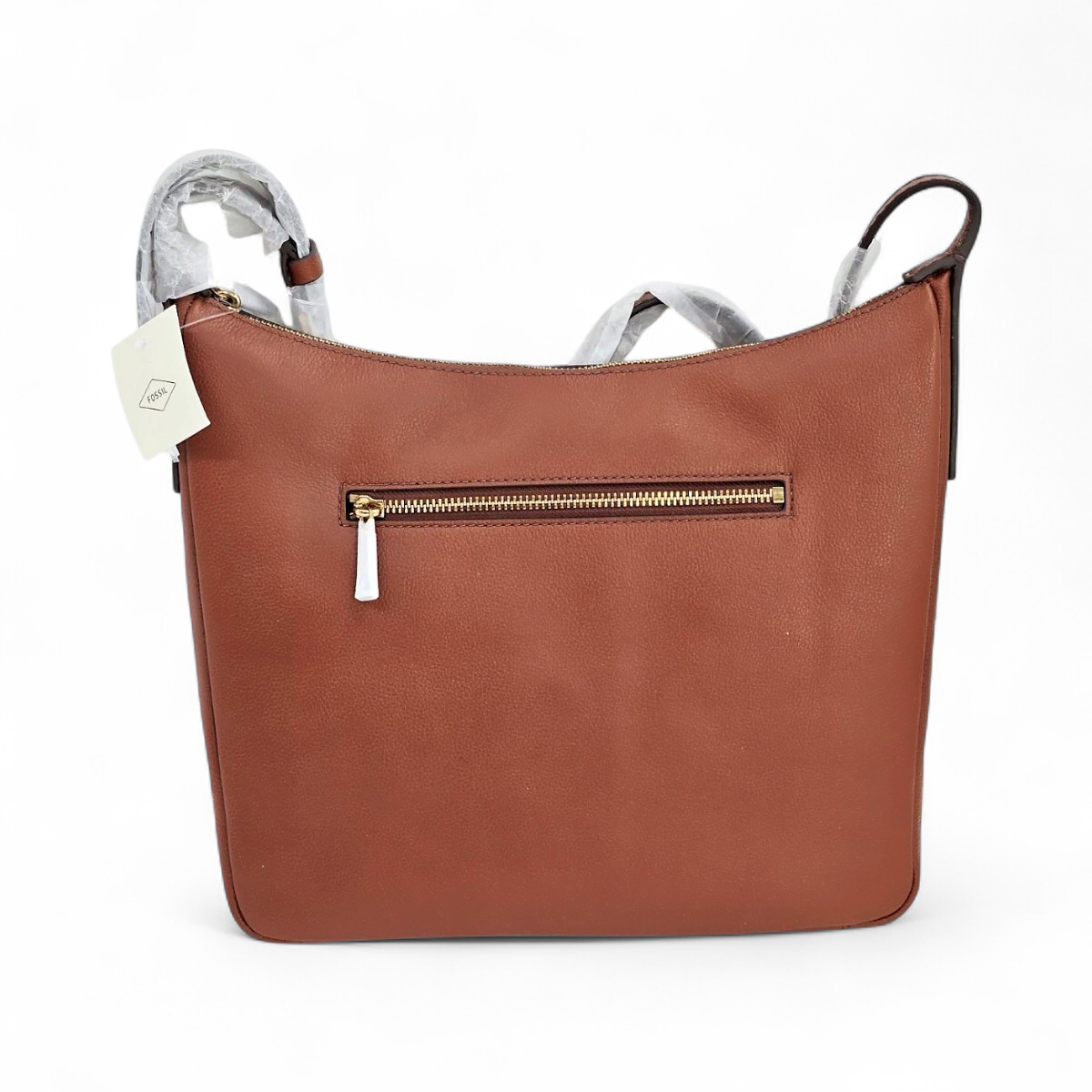 Fossil Cecilia Large Leather Crossbody Shoulder Bag, Brown