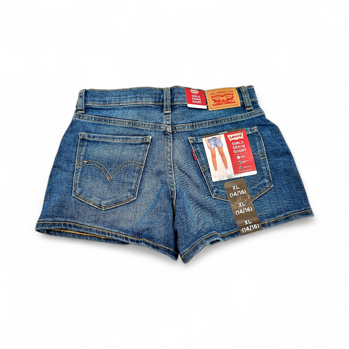 Levi's Girls Denim Shorts XL 14/16 Athens Without Destruction Blue