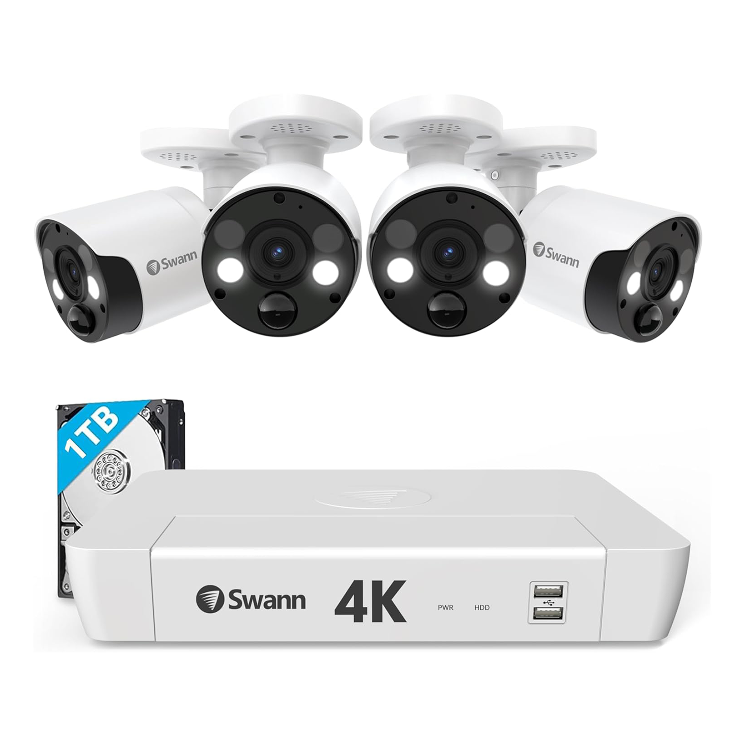 Swann Pro 4-Camera 4K UHD NVR Security Camera System w 1TB SWNVK