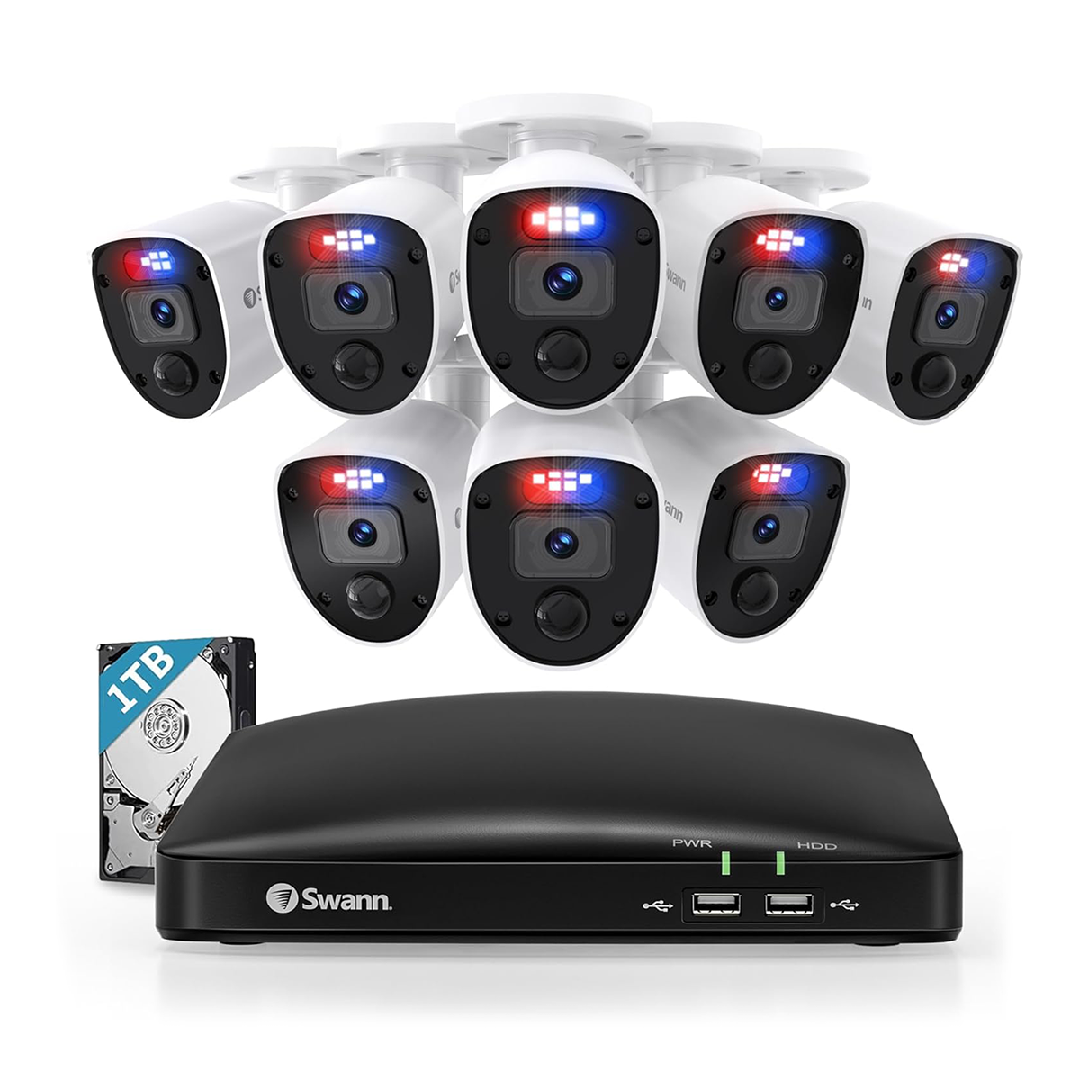 Swann 8-Camera 8-Channel 1080p FHD DVR Security System 1TB HDD