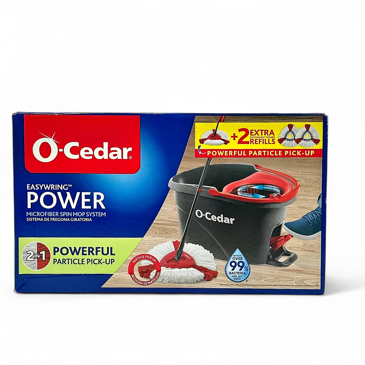 O-Cedar EasyWring Power Microfiber Spin Mop System 2-in-1 +2 Extra