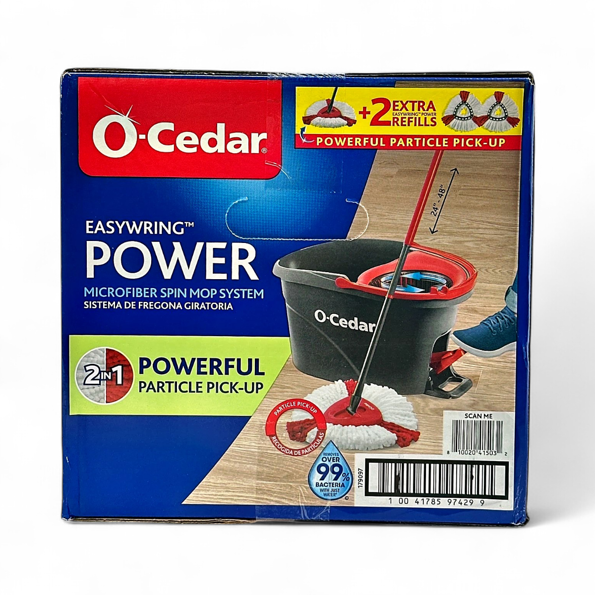 O-Cedar EasyWring Power Microfiber Spin Mop System 2-in-1 +2 Extra