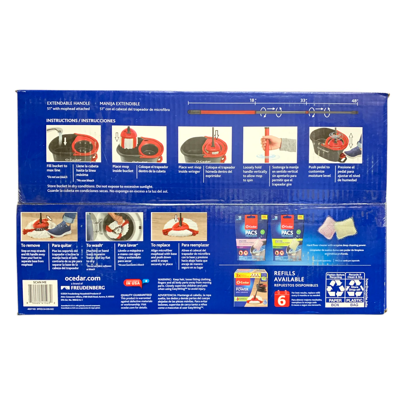 O-Cedar EasyWring RinseClean Spin Mop & Bucket Système de Nettoyage O-Cedar EasyWring RinseClean Spin Mop & Bucket Système de Nettoyage
